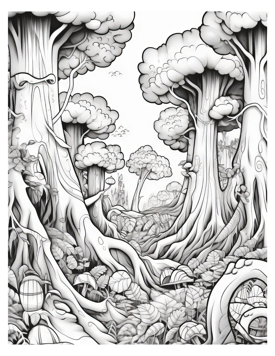 Coloring Pages Set of 4 — Forest Culture Design