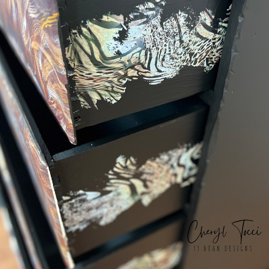 Majestic King Dresser~Hand Painted Lion Bureau - JJ Bean Designs