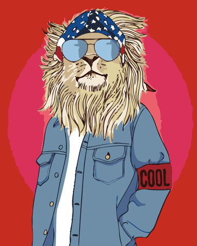 Cool Lion- Paint By Numbers