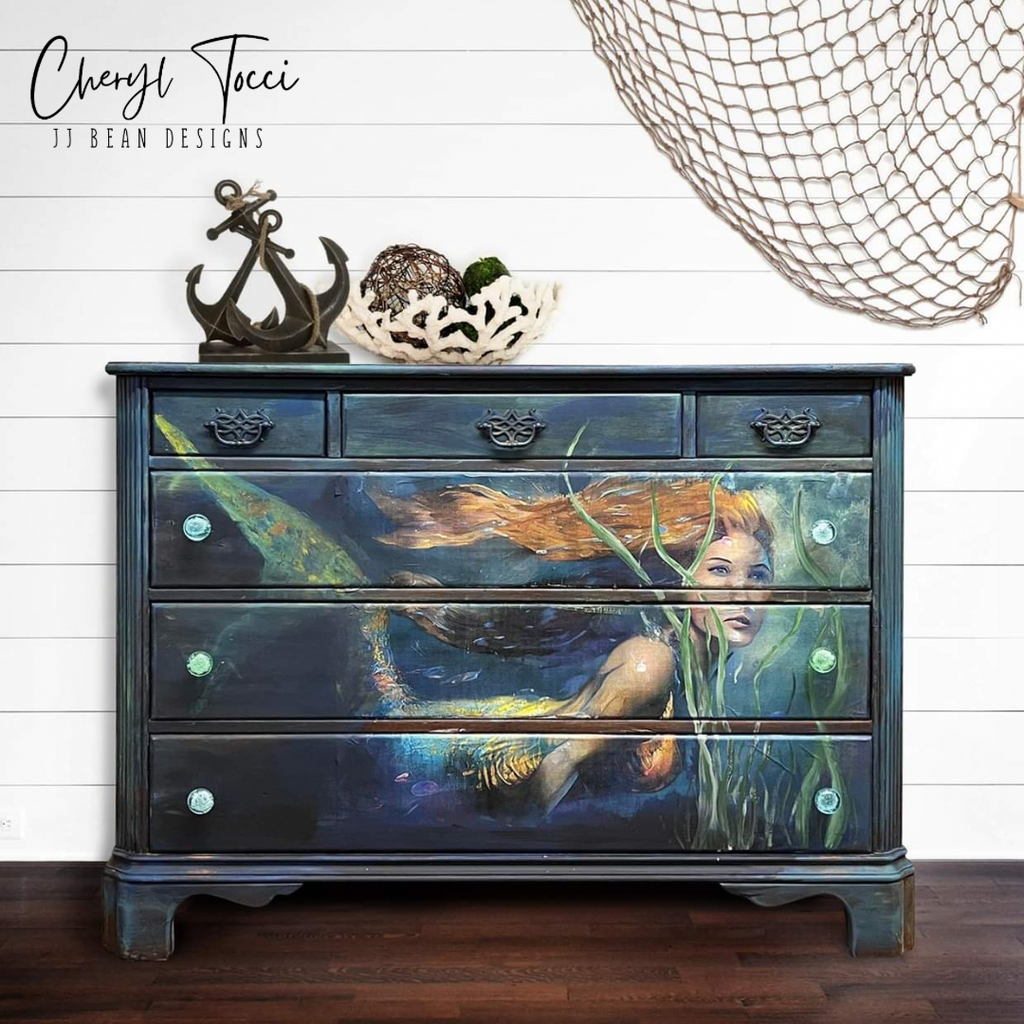 Mystic Mermaid HandPainted Dresser - JJ Bean Designs
