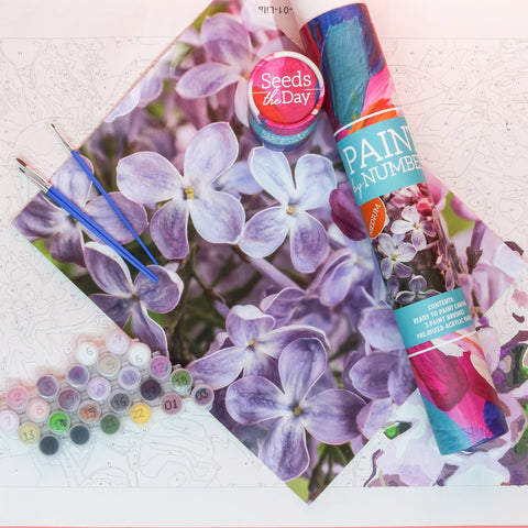 Lilac Floral Adult DIY Paint-By-Number Craft Kit