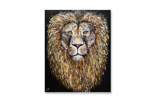 The Majestic King | Acrylic Hand Painted Lion on Canvas | Gallery Wrapped Canvas and Prints - JJ Bean Designs